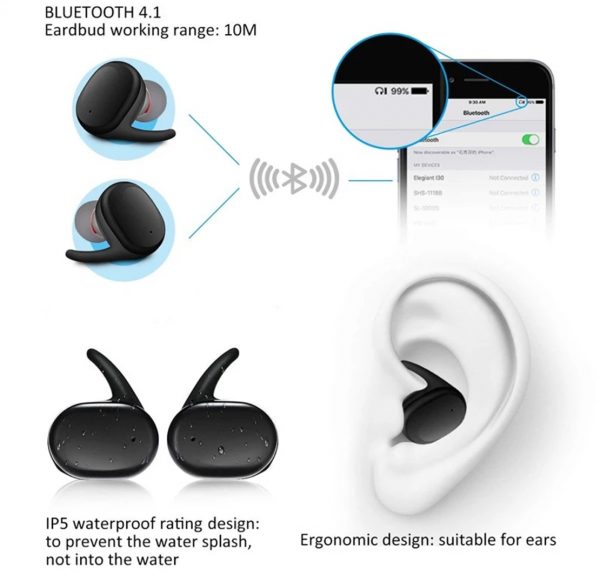 Zeke and Bernie's Y30 TWS Wireless headphones 5.0 Earphone Noise Cancelling Headset Stereo Sound Music In-ear Earbuds For Android IOS smart phone - Image 5