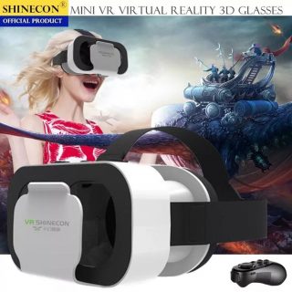 VR Virtual Reality 3D Glasses Box Stereo VR Google Cardboard Headset Helmet for IOS Android Smartphone,Bluetooth Rocker