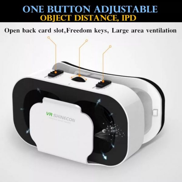 VR Virtual Reality 3D Glasses Box Stereo VR Google Cardboard Headset Helmet for IOS Android Smartphone,Bluetooth Rocker - Image 2