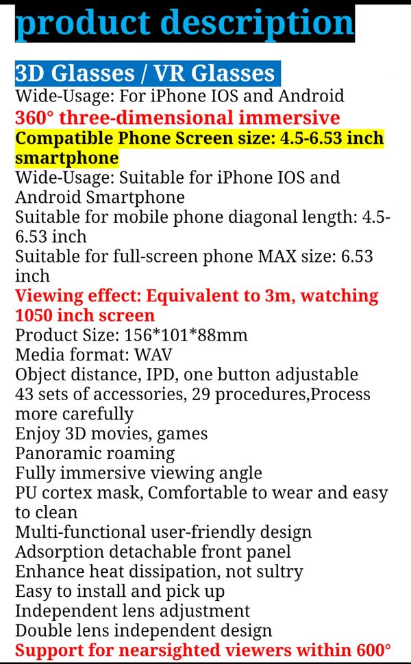 VR Virtual Reality 3D Glasses Box Stereo VR Google Cardboard Headset Helmet for IOS Android Smartphone,Bluetooth Rocker - Image 6