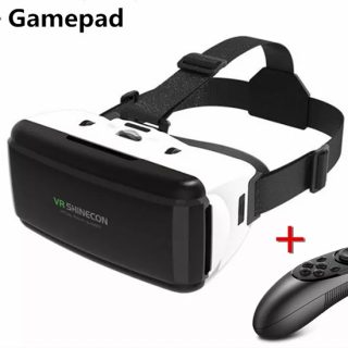 VR Virtual Reality 3D Glasses Box Stereo VR Google Cardboard Headset Helmet for IOS Android Smartphone,Bluetooth Rocker