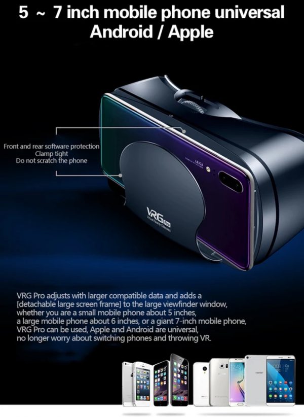 Zeke and Bernie's VR Glasses Virtual Reality Headset 360° VR 3D Glasses Goggles Mobile Phone 2021 VRG Pro 3D VR Glasses Virtual Reality Full - Image 6