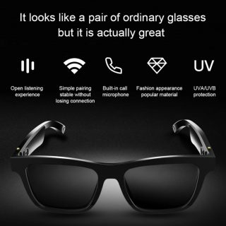 Zeke and Bernie's E10 Smart Audio Sunglasses BT5.0 Wireless Music Headset UV Protective Glasses Audio Eyewear Hands-free with Mic for Men Driving