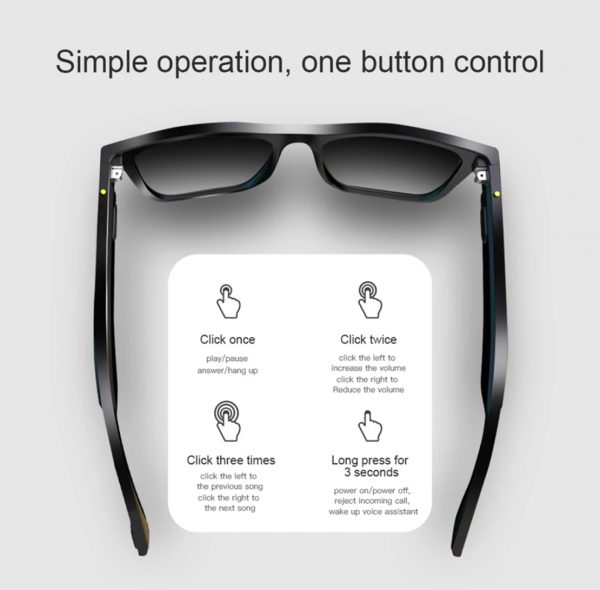 Zeke and Bernie's E10 Smart Audio Sunglasses BT5.0 Wireless Music Headset UV Protective Glasses Audio Eyewear Hands-free with Mic for Men Driving - Image 2