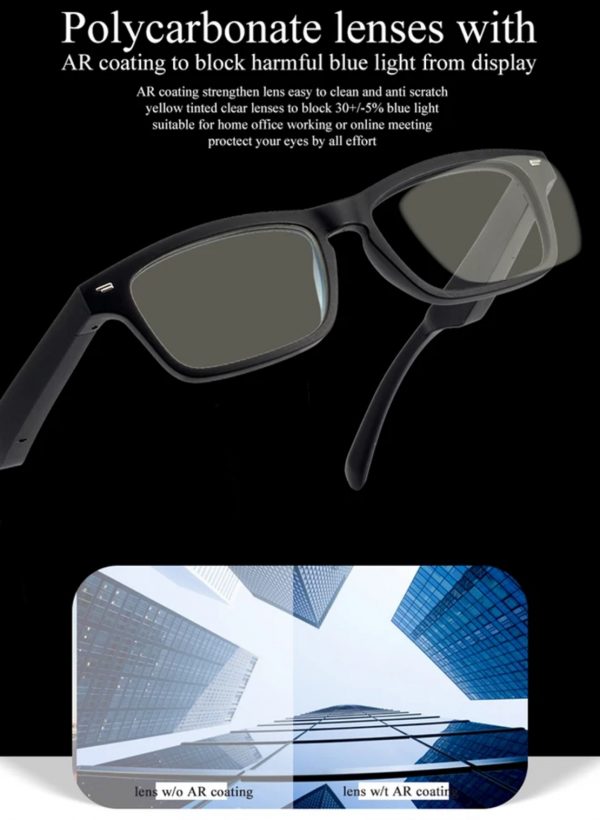 Zeke and Bernie's Wireless Bluetooth Smart Glasses Anti-blue Light Music Headset Audio Speaker Hand-Free Calling Smart Glasses Driving Sunglasses - Image 3