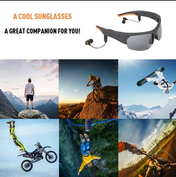 Zeke and Bernie's Sunglasses Camera Headset HD1080P Smart Mini Camera Glasses Multifunctional Bluetooth MP3 Player Sports Accessories 16/32Gb - Image 3