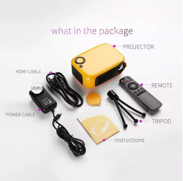 Zeke and Bernie's Mini Portable Projector 1080P LCD 50,000 Hours Lamp Life Home Theater Video Projectors Support Power Bank for TV Box/Xbox (Black) - Image 5