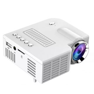 Zeke and Bernie's Mini Portable Video Projector LED WiFi Projector UC28C 1080P Video Home Cinema Movie Game Cinema Office Video Projector white, can be used with power bank