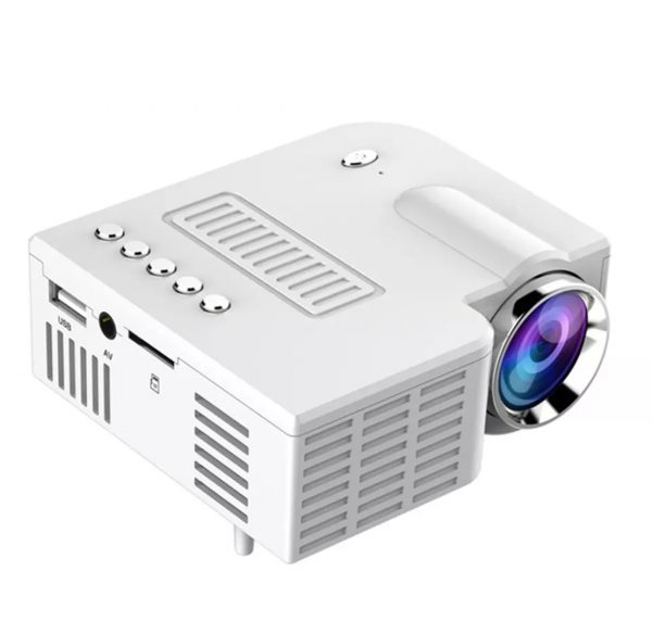 Zeke and Bernie's Mini Portable Video Projector LED WiFi Projector UC28C 1080P Video Home Cinema Movie Game Cinema Office Video Projector white, can be used with power bank
