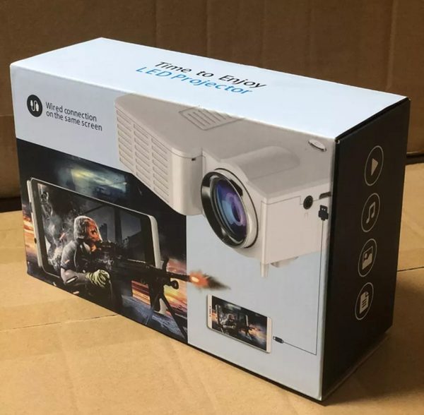 Zeke and Bernie's Mini Portable Video Projector LED WiFi Projector UC28C 1080P Video Home Cinema Movie Game Cinema Office Video Projector white, can be used with power bank - Image 4