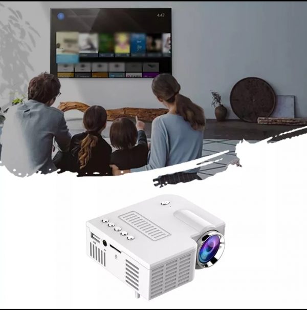 Zeke and Bernie's Mini Portable Video Projector LED WiFi Projector UC28C 1080P Video Home Cinema Movie Game Cinema Office Video Projector white, can be used with power bank - Image 5