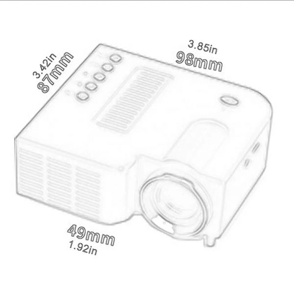 Zeke and Bernie's Mini Portable Video Projector LED WiFi Projector UC28C 1080P Video Home Cinema Movie Game Cinema Office Video Projector white, can be used with power bank - Image 6