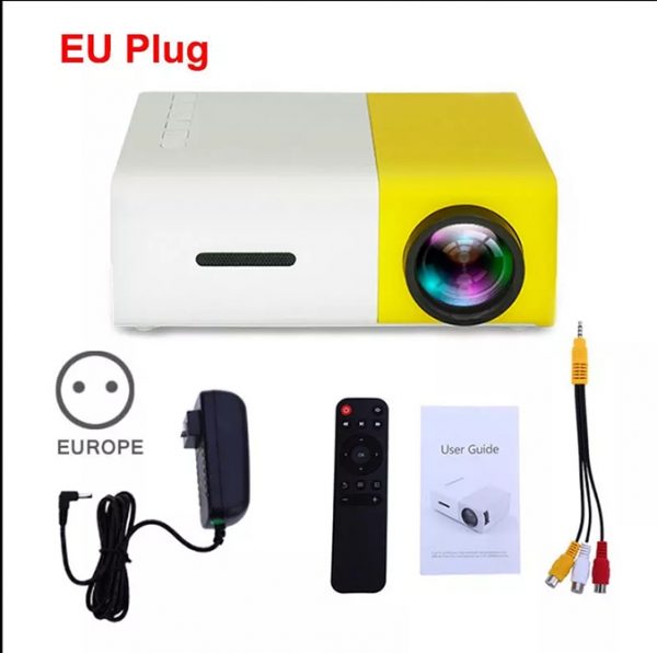 Zeke and Bernie's YG300 Mini LED Projector Yg300 Upgraded Version 600 lumen 320x240P HDMI-compatible USB Audio Home Media Player Beamer, can be used with power bank - Image 5