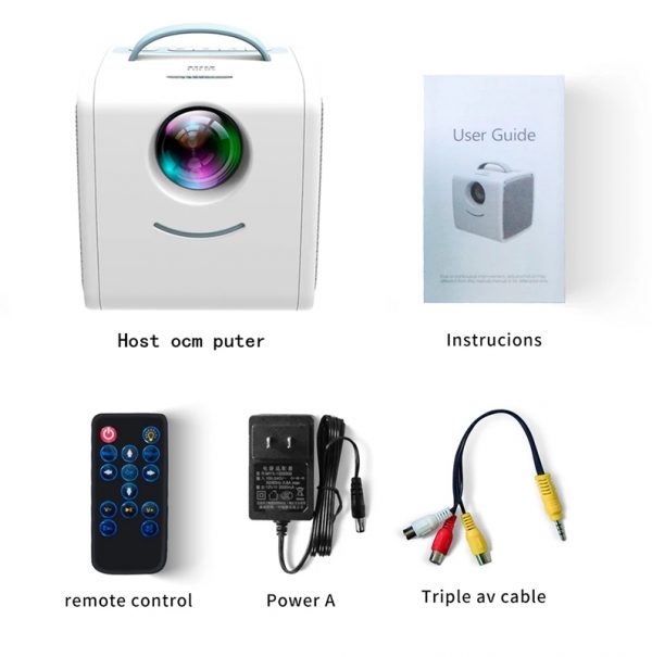 LEJIADA Q2 LED Portable Mini Size 600 Lumen Support 1080p HD Playback HDMI-Compatible USB Movie Projector Home Multimedia Player, can be used with power bank (Blue) - Image 9