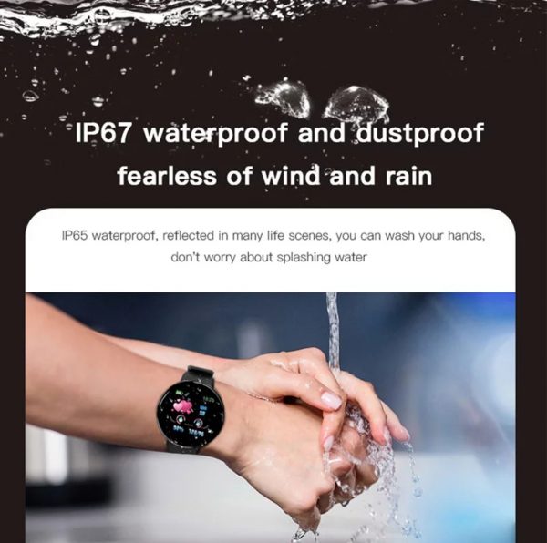 Zeke and Bernie's D18 Smart Watch Blood Pressure Heart Rate Monitor Waterproof Bluetooth Round Fitness Tracker Smart Band Bracelet - Image 5