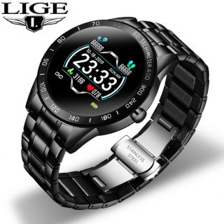 Steel Smart Watch Men  Smart Watch Sport For iPhone Heart Rate Blood Pressure Fitness tracker Creative Smartwatch