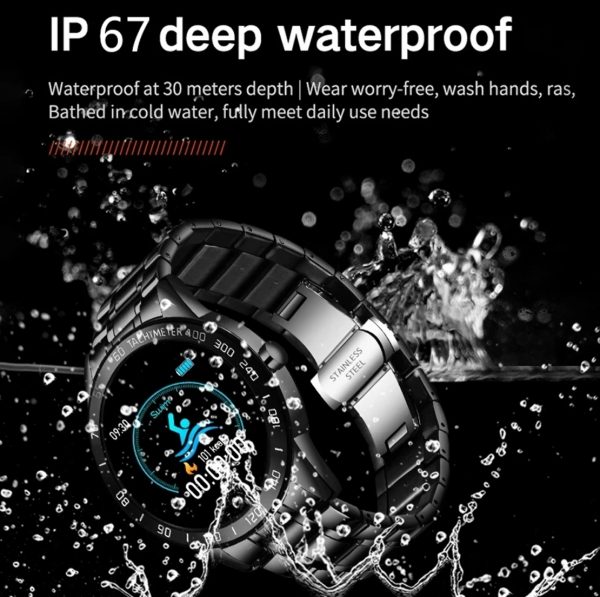 Steel Smart Watch Men  Smart Watch Sport For iPhone Heart Rate Blood Pressure Fitness tracker Creative Smartwatch - Image 3