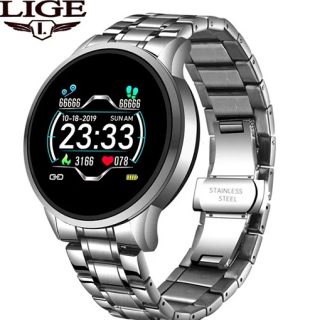 Steel Smart Watch Men  Smart Watch Sport For iPhone Heart Rate Blood Pressure Fitness tracker Creative Smartwatch