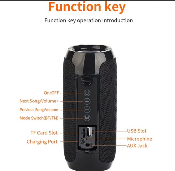 YABA Bluetooth Speaker Portable Wireless Speaker Sound System 3D Stereo Music Surround soundbar TF AUX USB Waterproof Fm radio RECHARGEABLE - Image 5