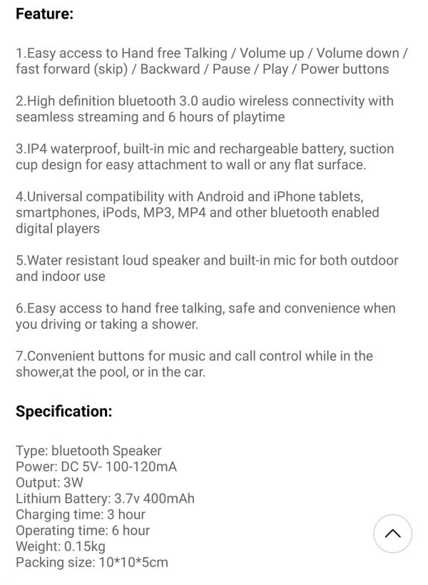 Zeke and Bernie's Mini Universal rechargeable Bluetooth Speaker Portable Waterproof Wireless Hands-Free Speaker Shower Bathroom Swimming Pool Car Beach Outdoor - Image 8
