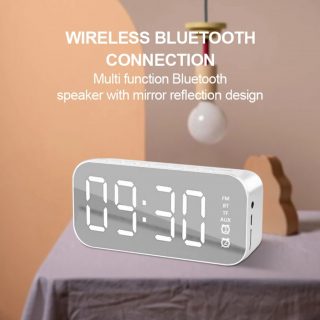 Zeke and Bernie's Wireless Bluetooth Speaker With FM Mini Card Mirror Alarm Clock Audio Stall Collection Voice Prompt Speakers Portable Audio