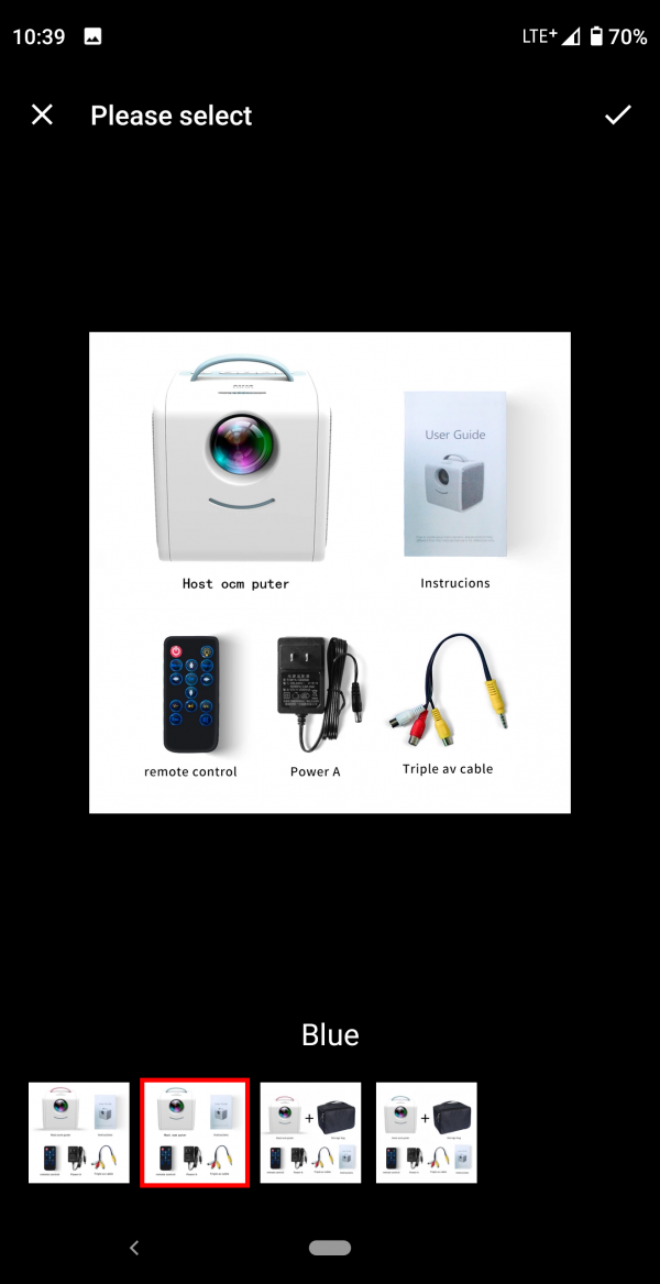 LEJIADA Q2 LED Portable Mini Size 600 Lumen Support 1080p HD Playback HDMI-Compatible USB Movie Projector Home Multimedia Player, can be used with power bank (Blue) - Image 7