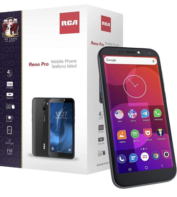 RCA Reno Pro, 5.5" HD+ Display, 32GB, 13MP Camera, 4G LTE Unlocked Smartphone (Black)